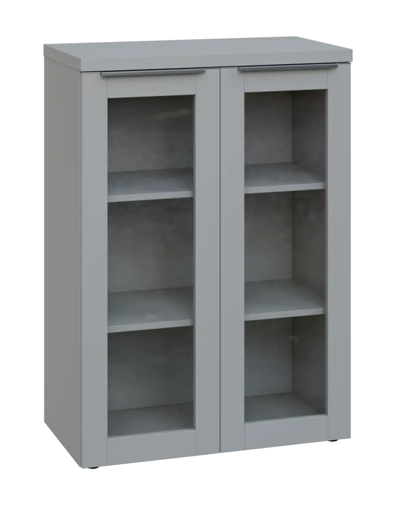 SIN 3 - 8S kancelářská skříň, 2-dveřová/prosklená, 1120x800x400, šedá